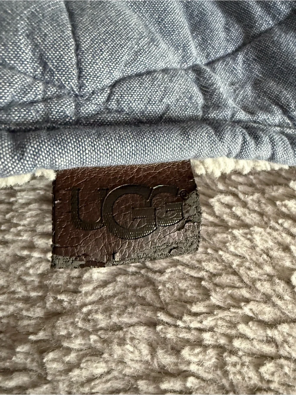 UGG Quilted Throw Blanket in Steel Blue